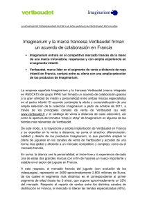Imaginarium y la marca francesa Vertbaudet firman un acuerdo de