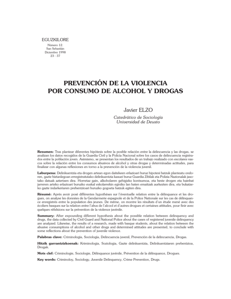 Prevención De La Violencia Por Consumo De Alcohol Y Drogas