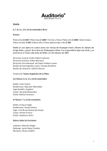Otello Dossier prensa - Auditorio Nacional del Sodre