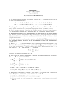 Probabilidad I Segundo de Matemáticas Curso 2002