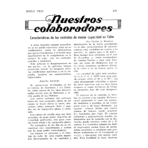 Características de los centrales de menor capacidad en Cuba