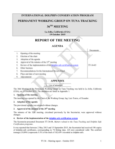 REPORT OF THE MEETING