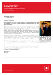 Newsletter bajada de Suiza en Ecuador N10 - EDA
