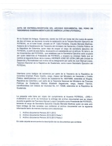 Acta de entrega-recepción y archivos Guatemala 2013