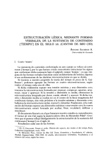 ESTRUCTURACIÓN LÉXICA, MEDIANTE FORMAS VERBALES, DE