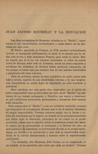 JUAN JACOBO ROUSSEAU Y LA EDUCACIÓN