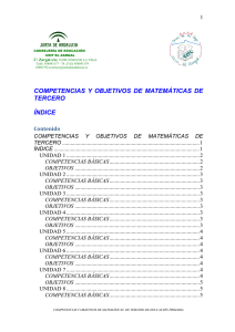 competencias y objetivos de matemáticas de tercero índice