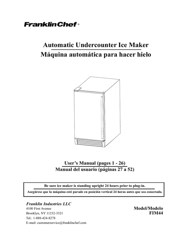 Automatic Undercounter Ice Maker Máquina