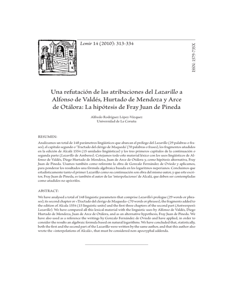 Una Refutaci n De Las Atribuciones Del Lazarillo A