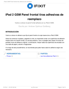 iPad 2 GSM Panel frontal tiras adhesivas de reemplazo