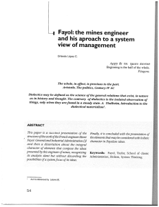 _| Fayol: the mines engineer and his aproach to a system view of