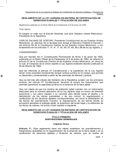 reglamento de la ley agraria en materia de certificación de derechos