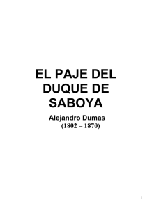 Dumas, Alejandro, EL PAJE DEL DUQUE DE SABOYA