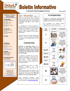 Reparto Metropolitano – Boletín Informativo (enero)