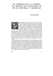 el triunfo de Fernando VII en El Escorial y Aranjuez