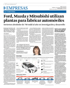 Ford, Mazda y Mitsubishi utilizan plantas para fabricar automóviles