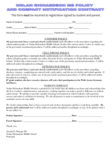 This form must be returned at registration signed by student and