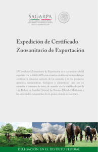 Expedición de Certificado Zoosanitario de Exportación