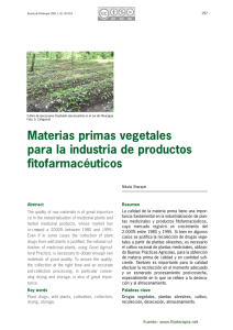 Materias primas vegetales para la industria de productos