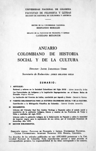anuario colombiano de social y de la historia cultura