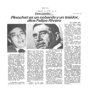Pinochet es un cobarde y un traidor, .dice Felipe Rivera .