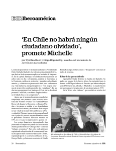 `En Chile no habra´ ningu´ n ciudadano olvidado`, promete Michelle