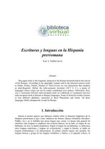 Escrituras y lenguas en la Hispania prerromana
