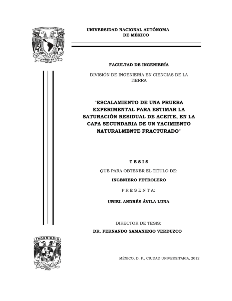 escalamiento de una prueba experimental para estimar la