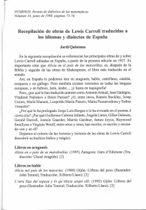 Recopilación de obras de Lewis Carroll traducidas a los idiomas y