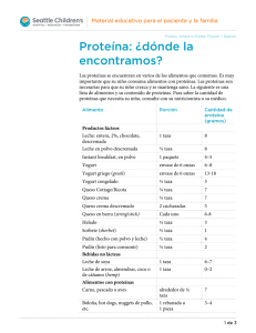 PE277S Protein where is protein found - Spanish
