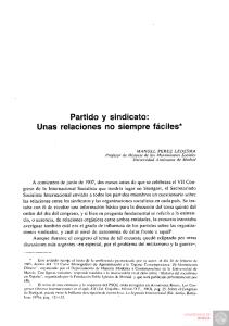 Partido y sindicato. Unas relaciones no siempre fáciles