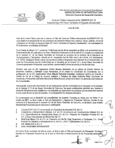 SUBSECRETARÍA DE ¡NFRAESTRUCTURA Dirección General de