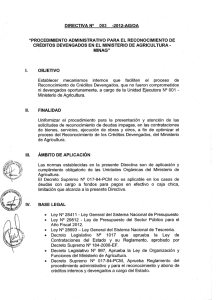 ` CRÉDITOS DEVENGADOS EN EL MINISTERIÜ DE AGRICULTURA -