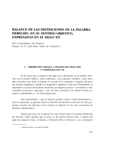 BALANCE DE lAS DEFINICIONES DE lA PAlABRA DERECHO, EN