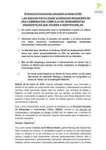 Nota de prensa CYNA 2016 - Sociedad Española de Alergología e