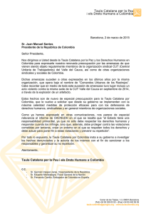 Taula Catalana per la Pau i els Drets Humans a Colòmbia Taula