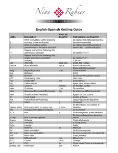 English-Spanish Knitting Guide