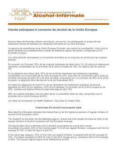 Irlanda sobrepasa el consumo de alcohol de la Unión Europea
