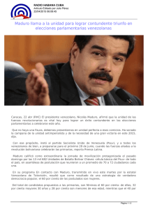 Maduro llama a la unidad para lograr contundente triunfo en