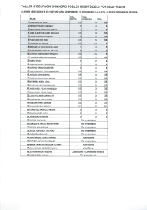 taller d`ocupació consorci pobles menuts dels ports 2014-2015