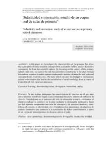 Didacticidad e interacción: estudio de un corpus oral de