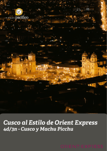 4D/3N Cusco al Estilo de Orient Express