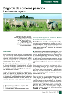 Engorde de corderos pesados - Catálogo de Información