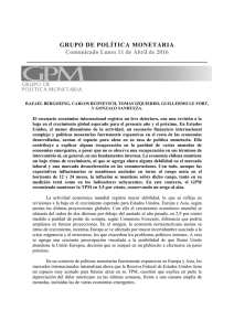Comunicado de Prensa GPM abril 2016