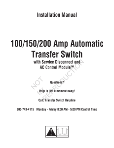 100/150/200 Amp Automatic Transfer Switch