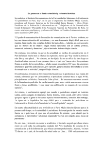 La prensa en el Perú: actualidad y referente histórico Se realizó en