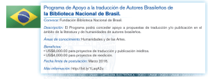 Brasil / Programa de Apoyo a la traducción de Autores Brasileños
