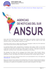 ANSUR: The New Voice of Latin American News Agencies
