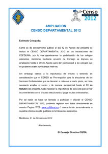 ampliacion censo departamental 2012