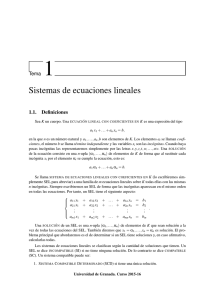 Sistemas de ecuaciones lineales